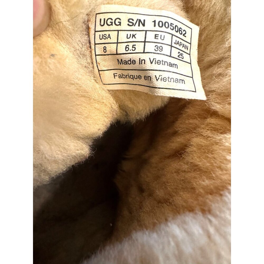 UGG Australia Womens Classic Short Sheepskin Boots With Bows Tan Size 8 - Picture 3 of 10